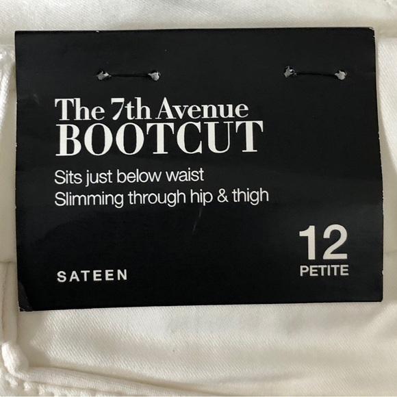 NWT NY & COMPANY 7th Avenue White Cotton Sateen Mid-Rise Bootcut Pants SIze 12P - Picture 8 of 10